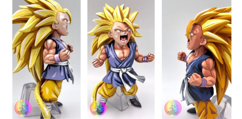 Son-Goku als Kind Super Saiyan 3 mit Cel Shading bemalt